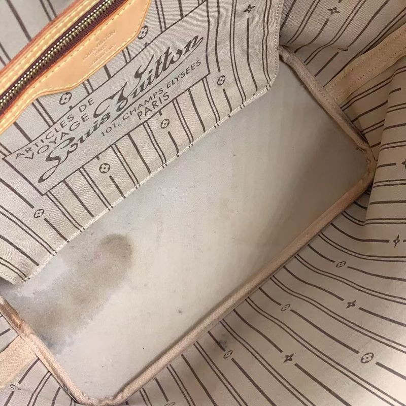 Louis Vuitton Neverfull MM Monogram Leather X PVC Brown Tote Bag Gold M40156