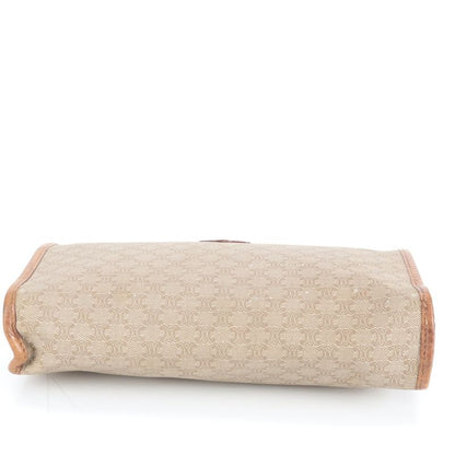 Vintage Celine Macadam Leather Second Bag Clutch Pouch Commuter Business Brown