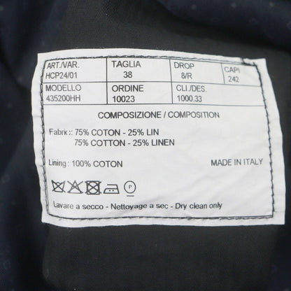 Hermes Cotton Linen All Over Pattern No Tuck Pleated Trousers Pants — view 6
