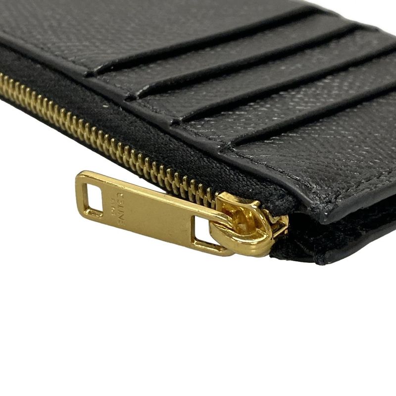 Celine Card Case Compact Zipped Card Holder Black Fragment Case