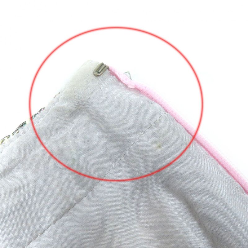 CHANEL 05P P25517 Coco Mark Part Flower Sequins Silk Blend Tweed Skirt Beige