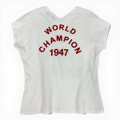 Dior Galiano Era J'adore Logo V-neck T-Shirt 40 White Cotton — view 2