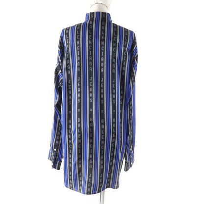 Balenciaga 20SS 658956 Striped Logo With Logo Button Oversized Long Sleeve