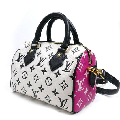 Louis Vuitton Speedy Bandoliere 20 Boston Bag Monogram Empreinte Black White