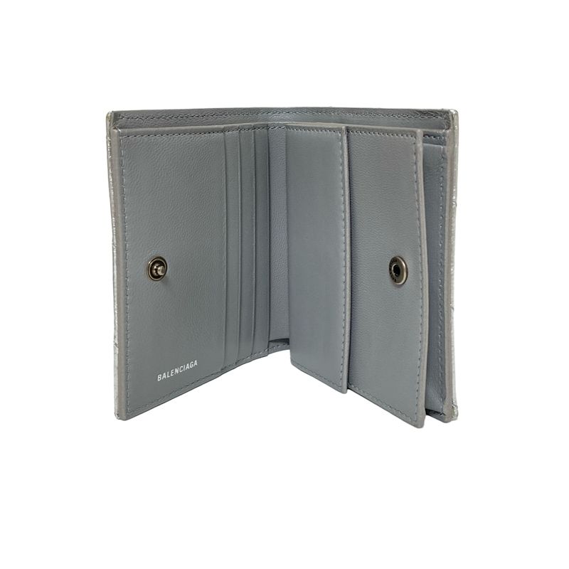 Balenciaga Bifold Wallet - 766461 Silver Leather