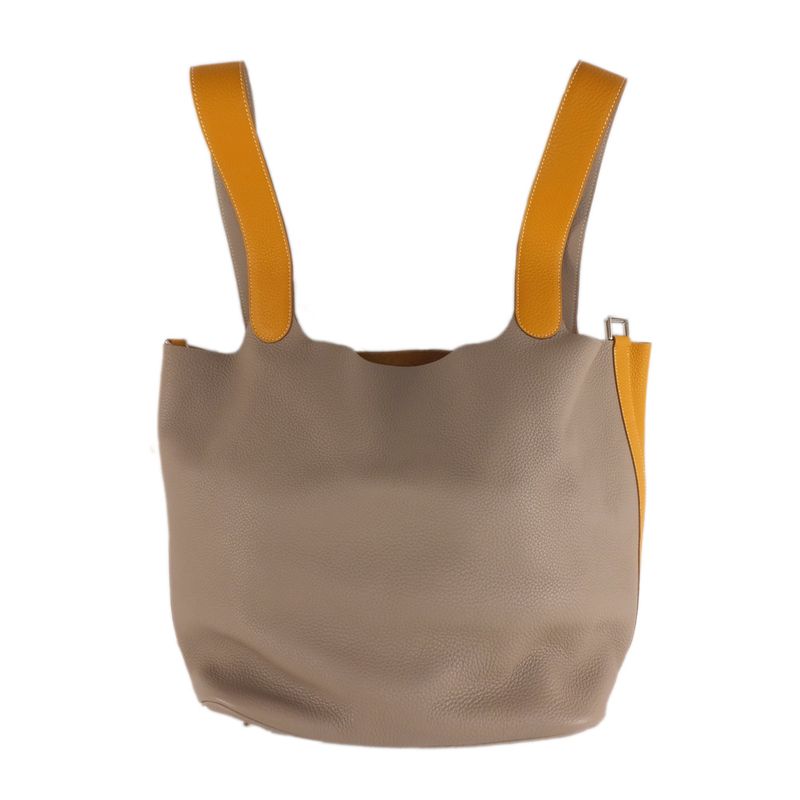 Hermes Picotin Lock T GM Handbag Gray X Yellow Silver Hardware P