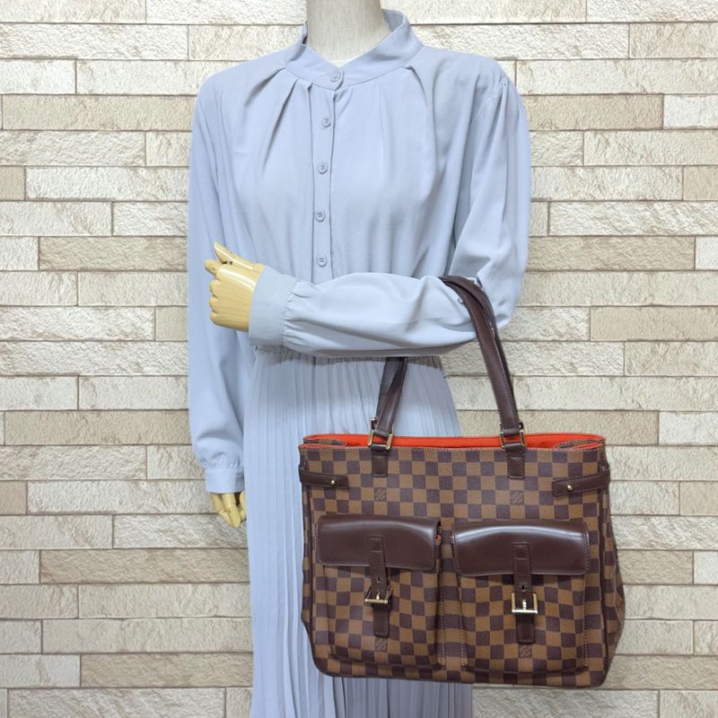 Louis Vuitton Uzes Damier Tote Bag Damier Canvas N51128 Brown Women's Louis
