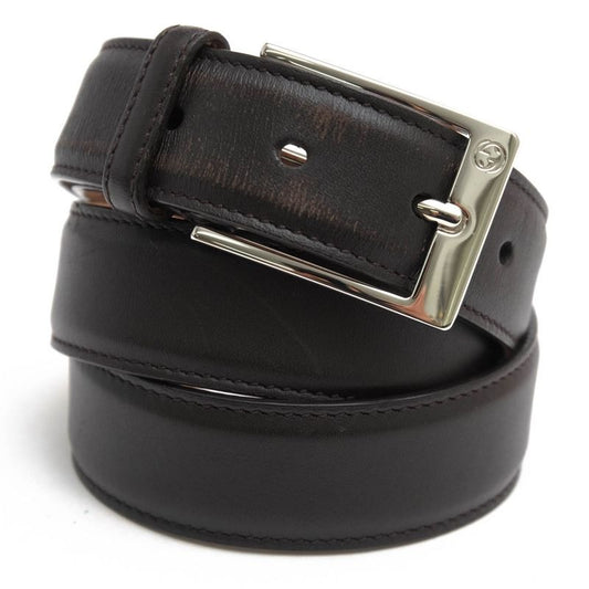 Gucci Belt Business Men Leather Dark Brown Bgh0