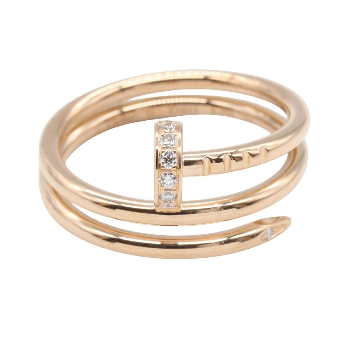 Cartier Ring Juste Un Clou Double Diamond 18k Pink Gold — view 2