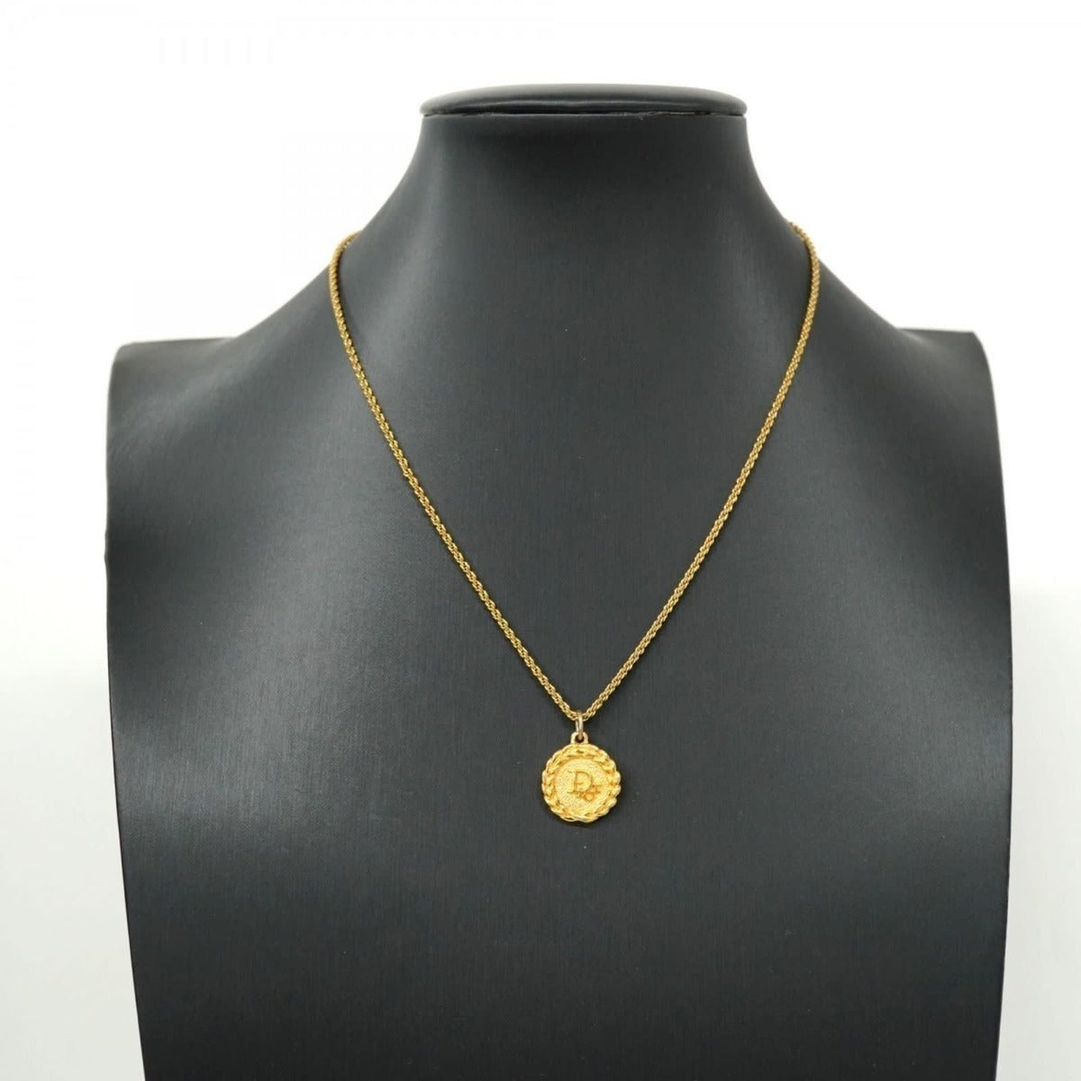 Christian Dior Vintage Gold Plated Necklace Medallion — view 3