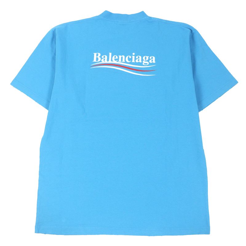 Balenciaga 23SS 641675 100% Cotton Campaign Logo Damaged Oversized Short Sleeve