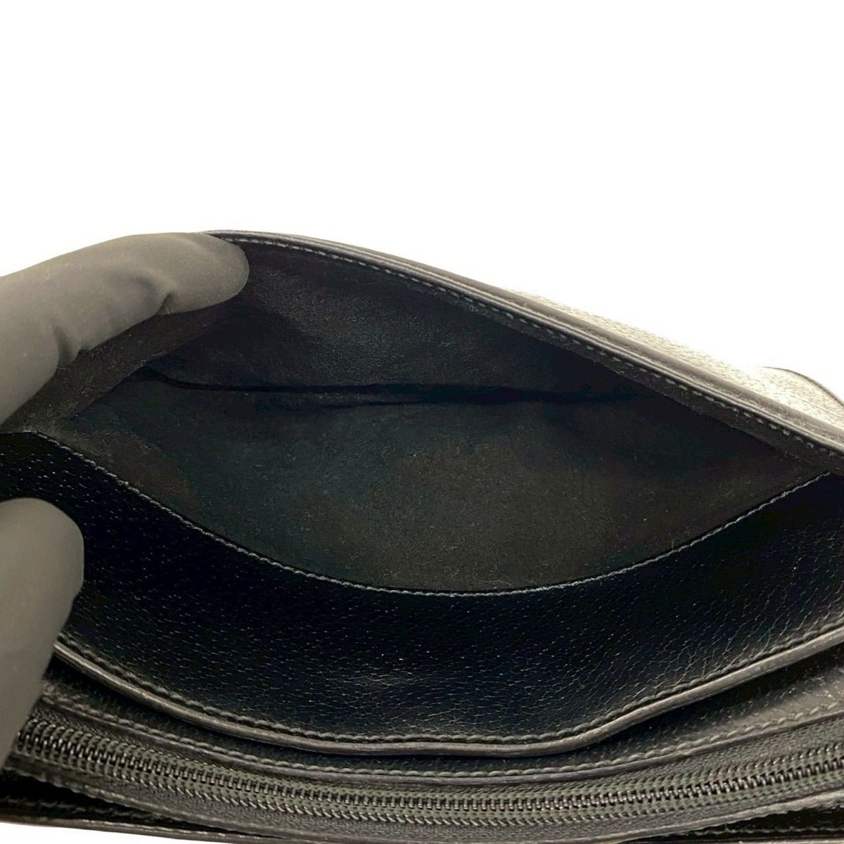 Gucci Vintage GG Logo Leather Mini Shoulder Bag Pochette Crossbody Black — view 10