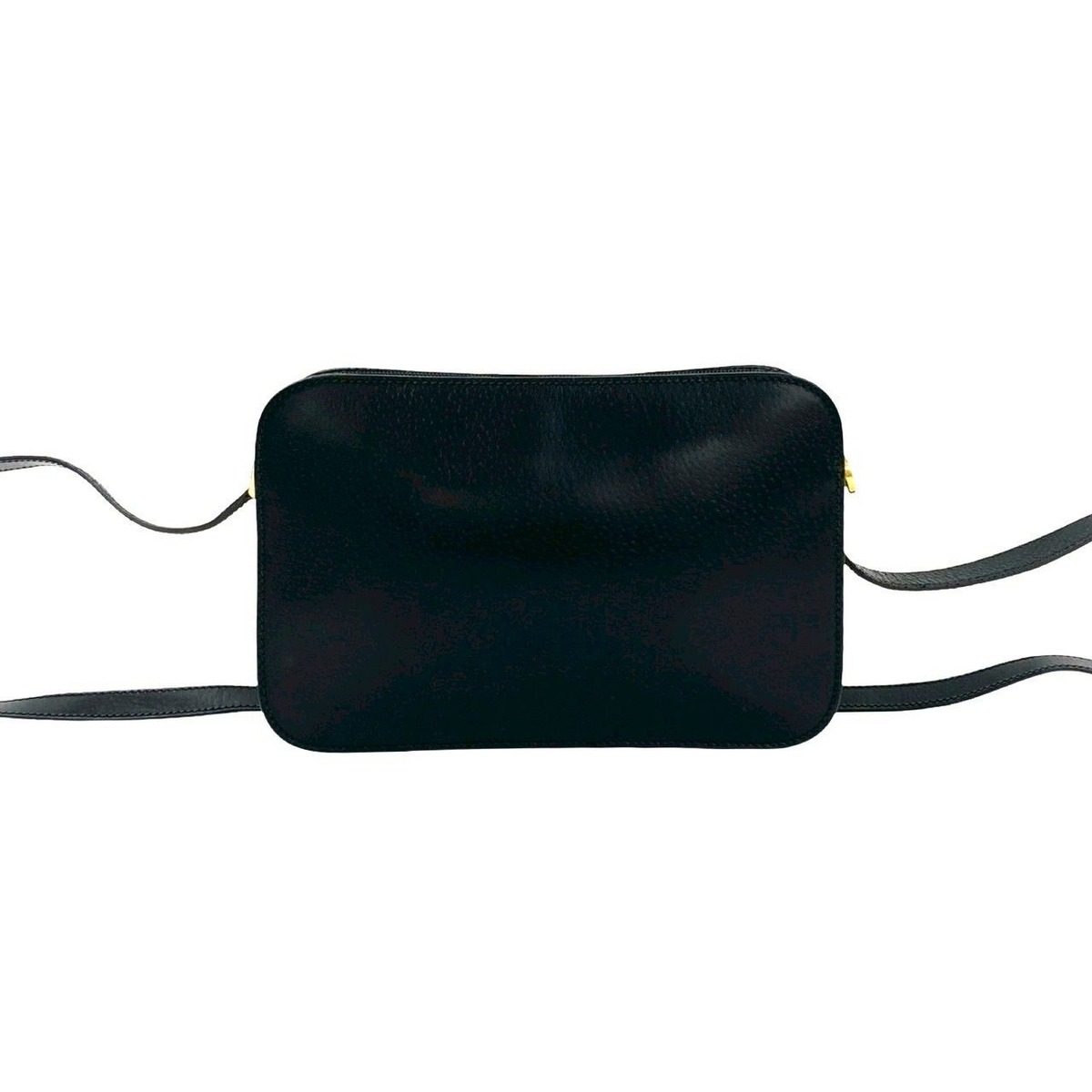 Gucci Vintage GG Logo Leather Mini Shoulder Bag Pochette Crossbody Black — view 3
