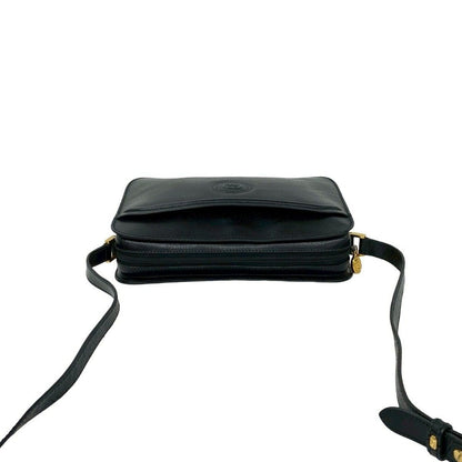 Gucci Vintage GG Logo Leather Mini Shoulder Bag Pochette Crossbody Black — view 4