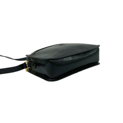 Gucci Vintage GG Logo Leather Mini Shoulder Bag Pochette Crossbody Black — view 7