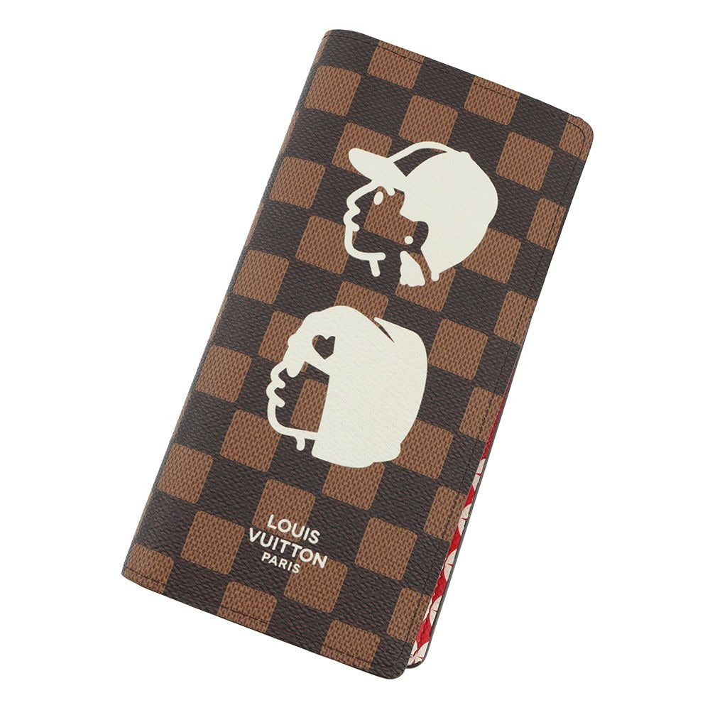 Louis Vuitton Wallet Damier Friendship Canvas Portefeuille Brother Brown Red