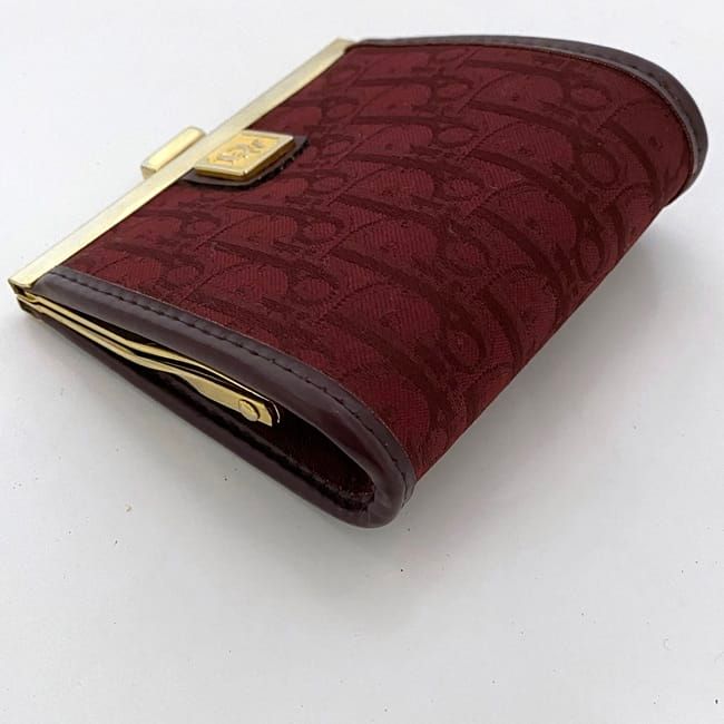 Christian Dior Wallet With Clasp Bordeaux Trotter Excellent Condition Jacquard