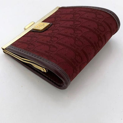 Christian Dior Wallet With Clasp Bordeaux Trotter Excellent Condition Jacquard
