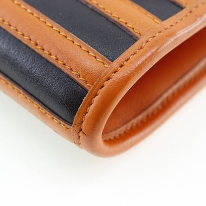 Hermes Leather Orange/black 0V Women's Shoulder Bag