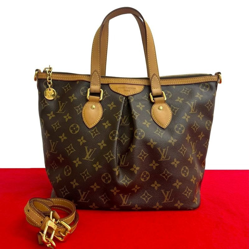 Louis Vuitton Palermo PM Monogram Leather 2-Way Handbag Mini Tote Bag