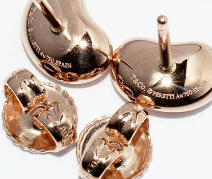 Tiffany & Co Earrings 18K Pink Gold Elsa Peretti Beaded Earrings 9mm (035in)