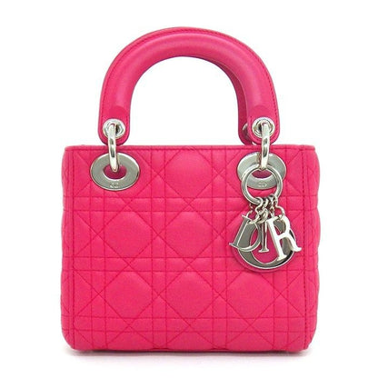 Dior Shoulder Bag Lady Mini Pink Cannage Lambskin Silver