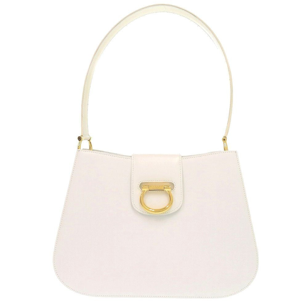 Celine 1 Vintage Gold Leather White One Shoulder Bag