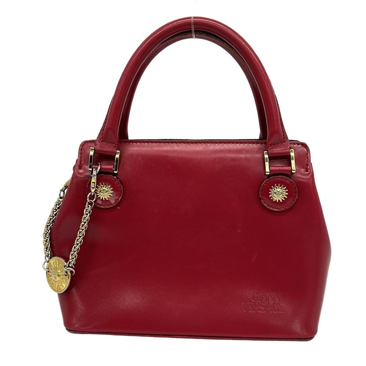 Versace Gianni Handbag Red Leather