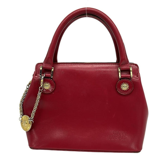 Versace Gianni Handbag Red Leather