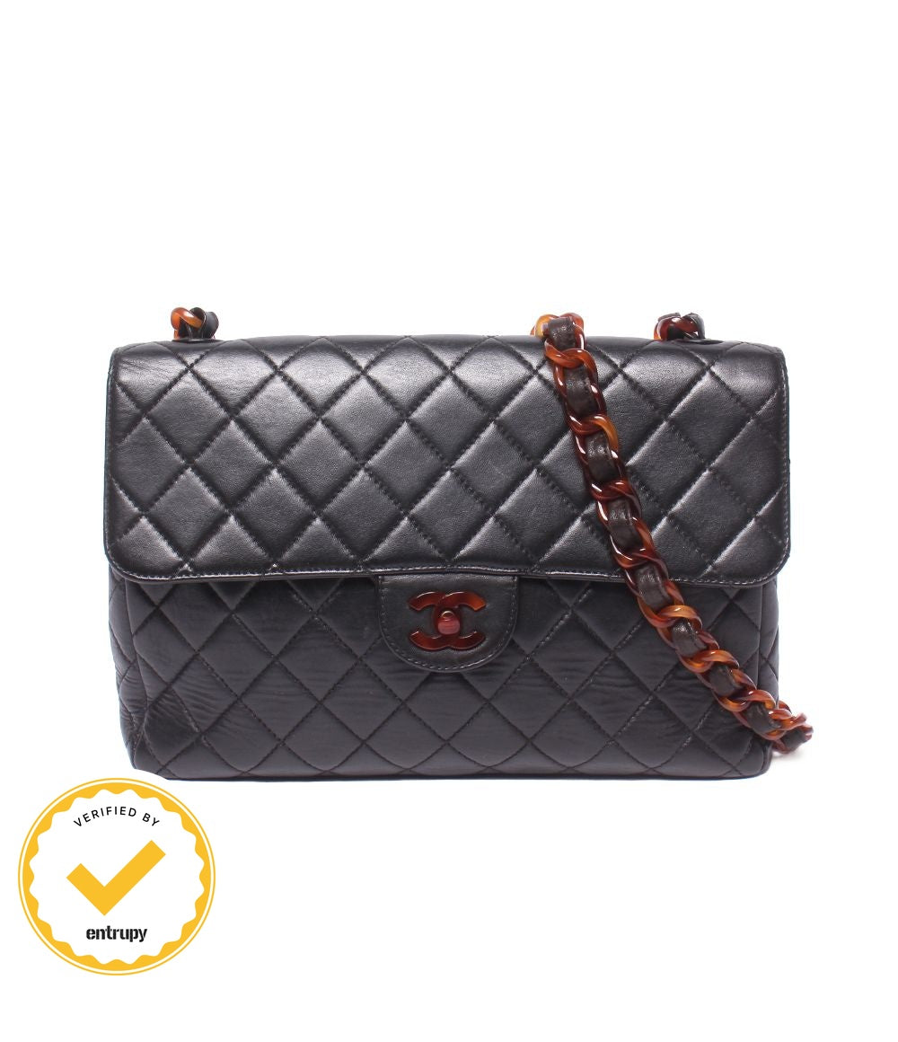 Chanel Chain Shoulder Bag Crossbody Gold Maxi Quilted Single Flap