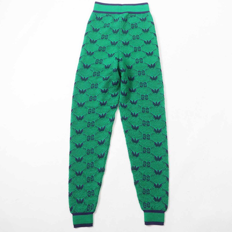 Gucci×adidas Gucci×adidas 693830 GG Trefoil Wool Jacquard Jogger Pants Green