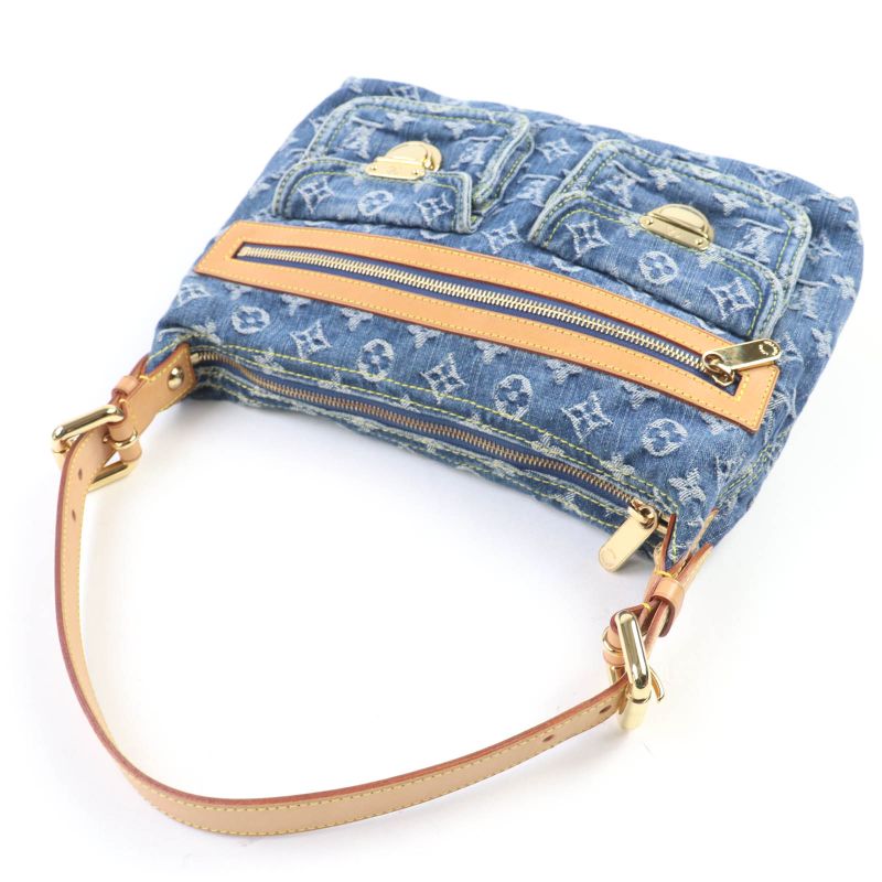 Louis Vuitton M95049 Monogram Denim Baggy PM Monogram Denim Handbag Blue With