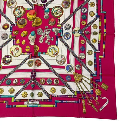 Hermes Scarf Silk Carre 90 Petie Main Seamstress Pink