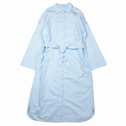 Hermes 21ss Light Fabric Cotton Shirt Coat Outer Light Blue Size S *16-7352