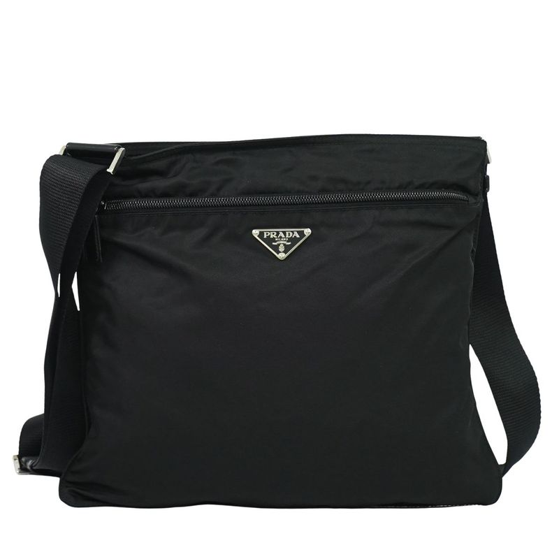 Authentic Prada Nylon Shoulder Bag Pochette Black Bag Pre-owned [follow-up