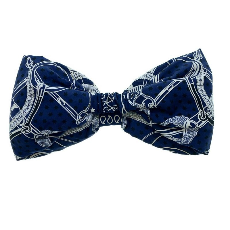 Hermes Silk Headband Turban Navy