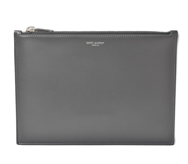 Saint Laurent Paris Flap Pouch Clutch Bag Saint Laurent Zip GM Storm Grey