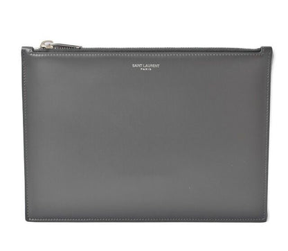 Saint Laurent Paris Flap Pouch Clutch Bag Saint Laurent Zip GM Storm Grey