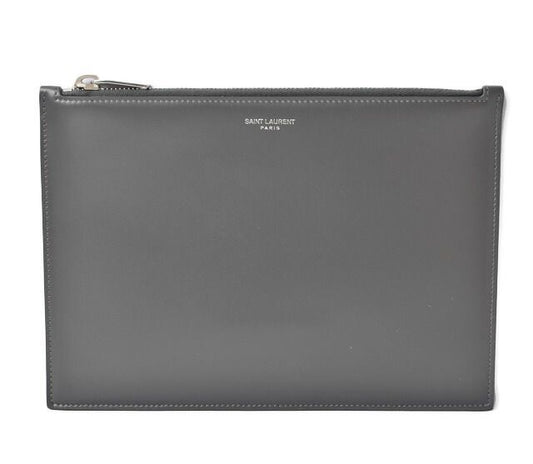 Saint Laurent Paris Flap Pouch Clutch Bag Saint Laurent Zip GM Storm Grey