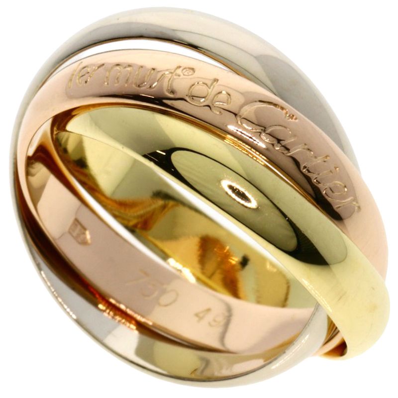 Cartier Trinity #49 Ring 18K Yellow Gold 18K White Gold 18K Pink Gold Ladies