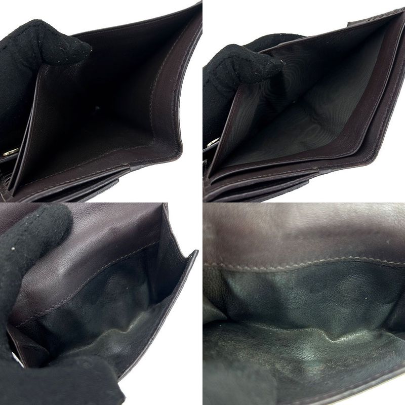 Gucci Bifold Wallet Guccissima 203549 Cima Leather Brown Gold Hardware Heart