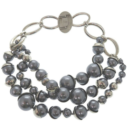 Dior Faux Pearl Necklace Silver Choker 0989 Dior