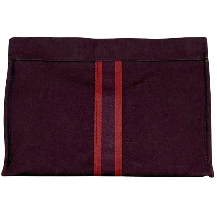 Hermes Fourre Tout Clutch Cotton Bordeaux