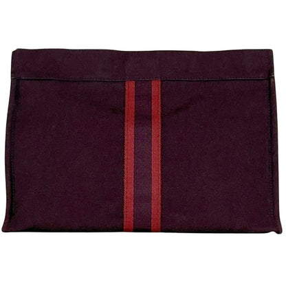 Hermes Fourre Tout Clutch Cotton Bordeaux