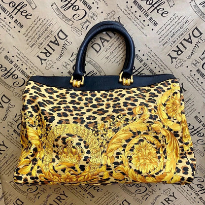 Versace Handbag Gold Baroque Leopard Mini