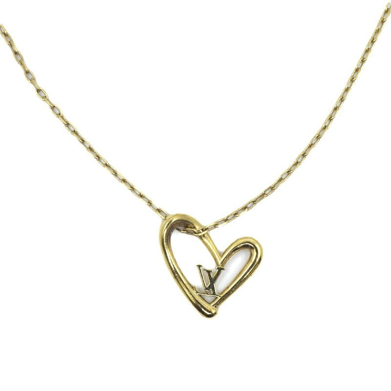 Louis Vuitton Collier Heart Foreign Love Necklace Gold