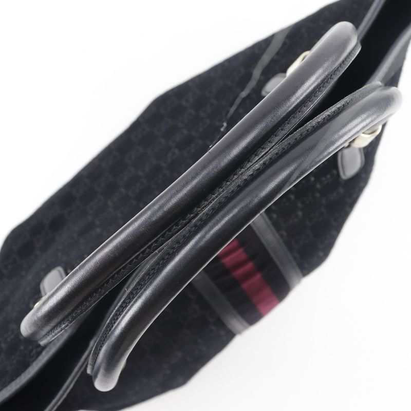 Gucci GG Sherry Line 162160 Suede Black Unisex Tote Bag