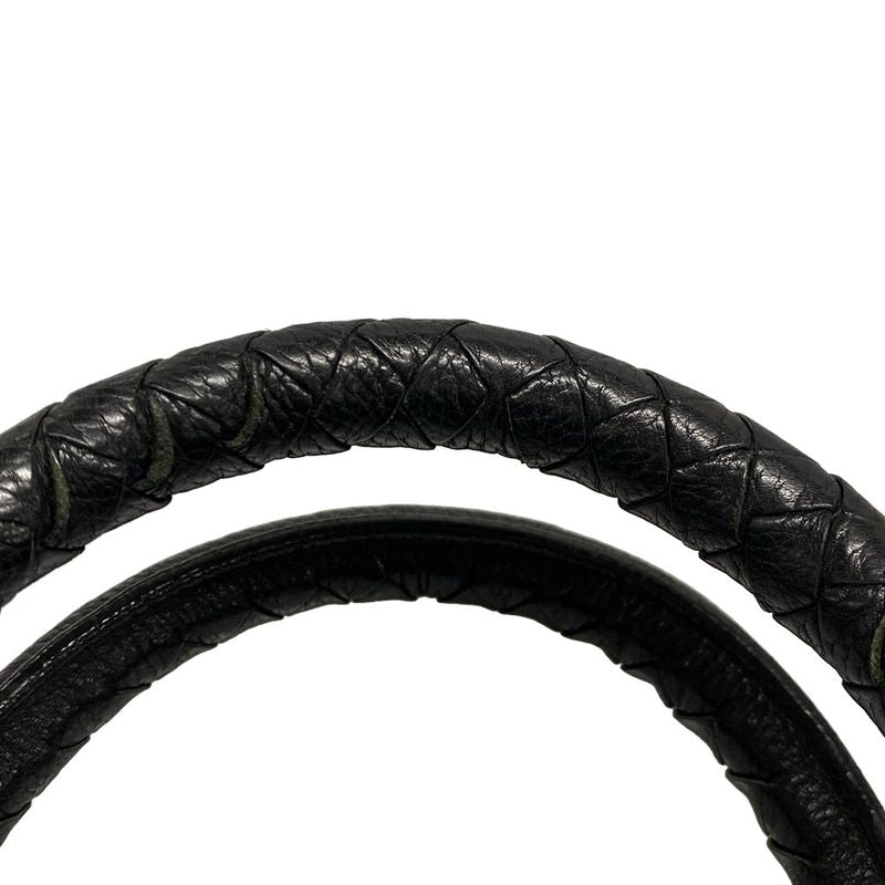 Bottega Veneta Intrecciato Black Leather Handbag