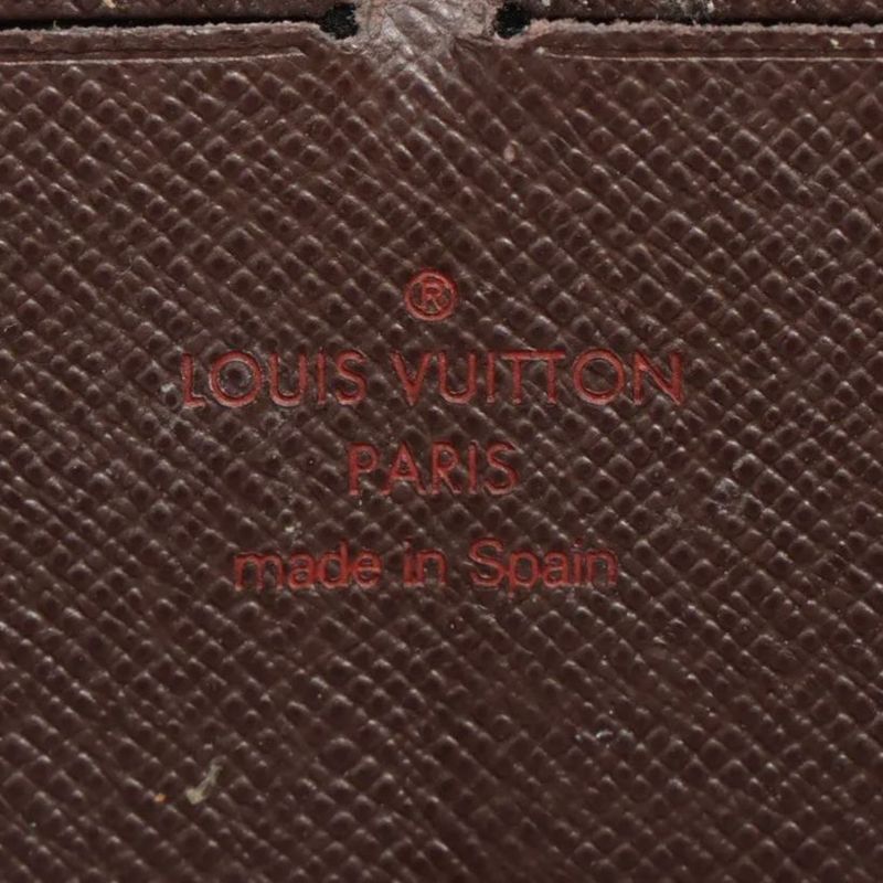 Louis Vuitton Damier Zippy Wallet Round Zip Wallet Long Wallet N60015 Ebène