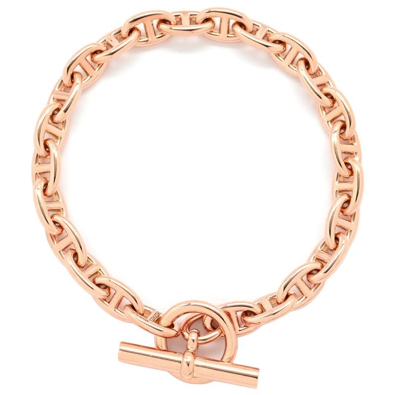 Hermes Bracelet Chaine D'ancre TPM 18K Pink Gold 24 Frames